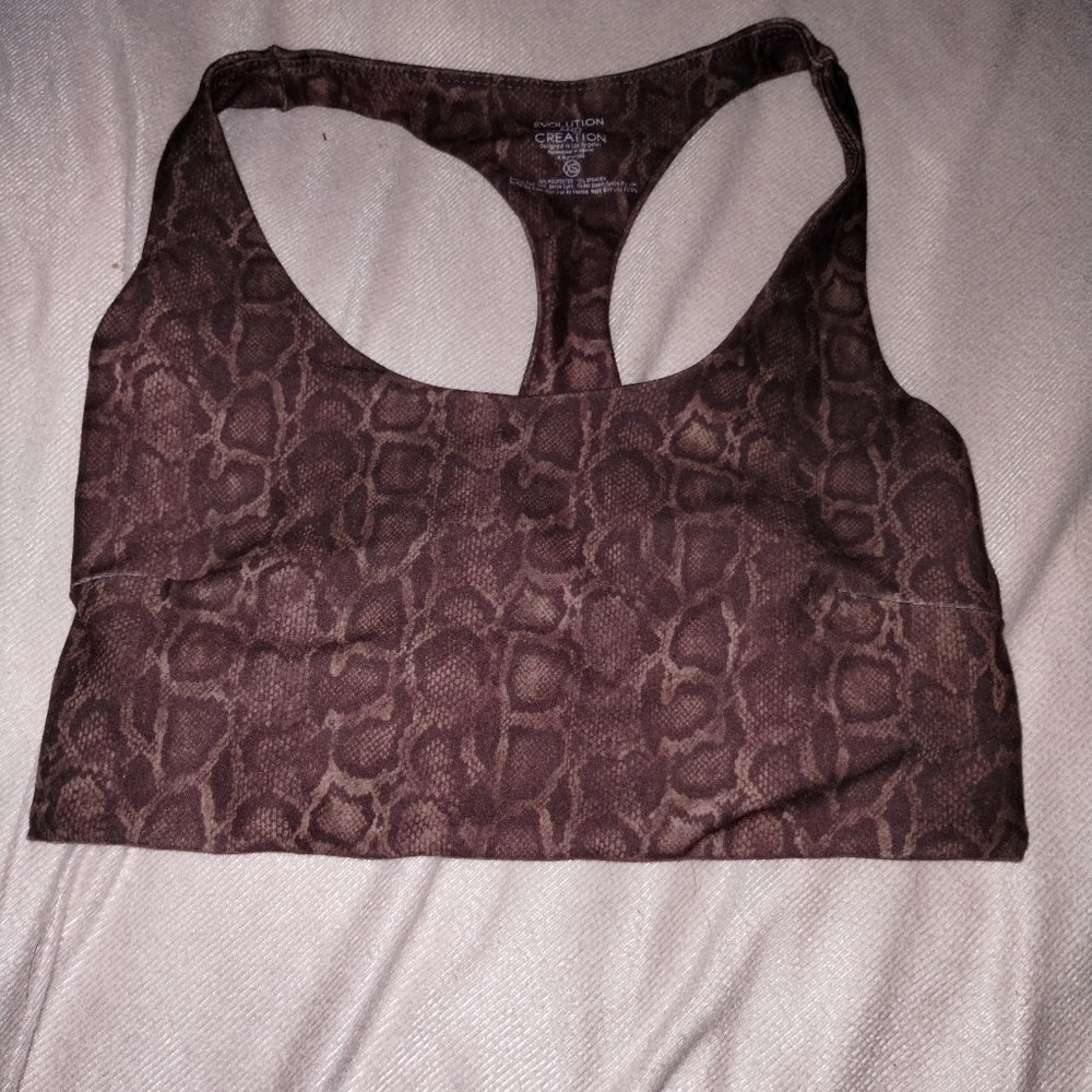 Evolution And Creation Snake Print Sports Bra